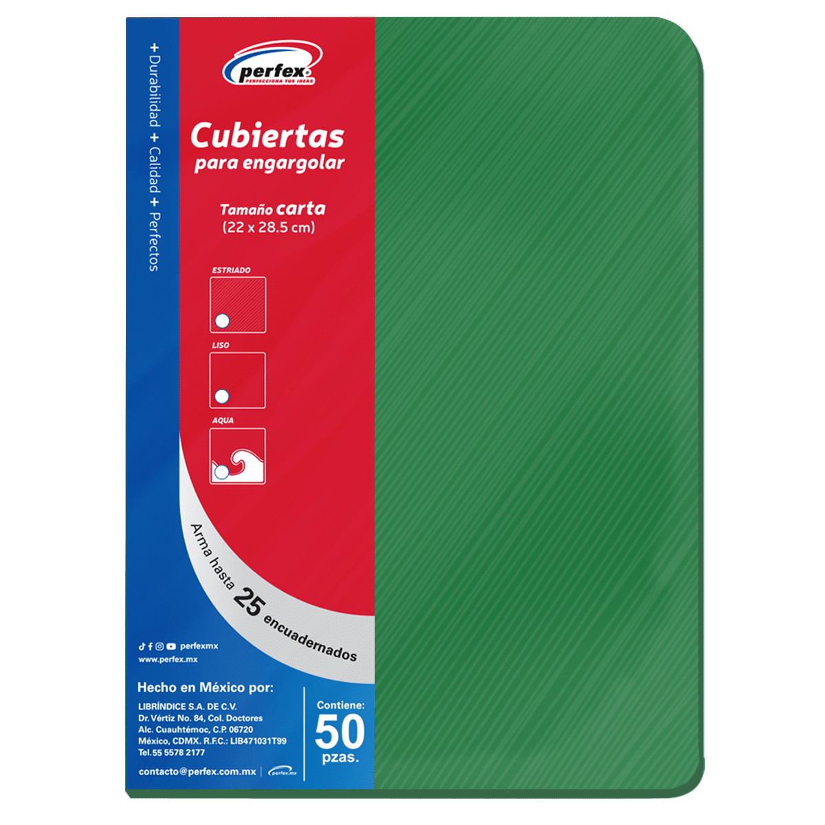 Cubierta Premium Estriado Carta Verde | Perfex