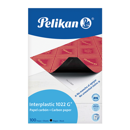 Papel Carbón 1022G Interplastic Oficio C/100 | Pelikan 10220117
