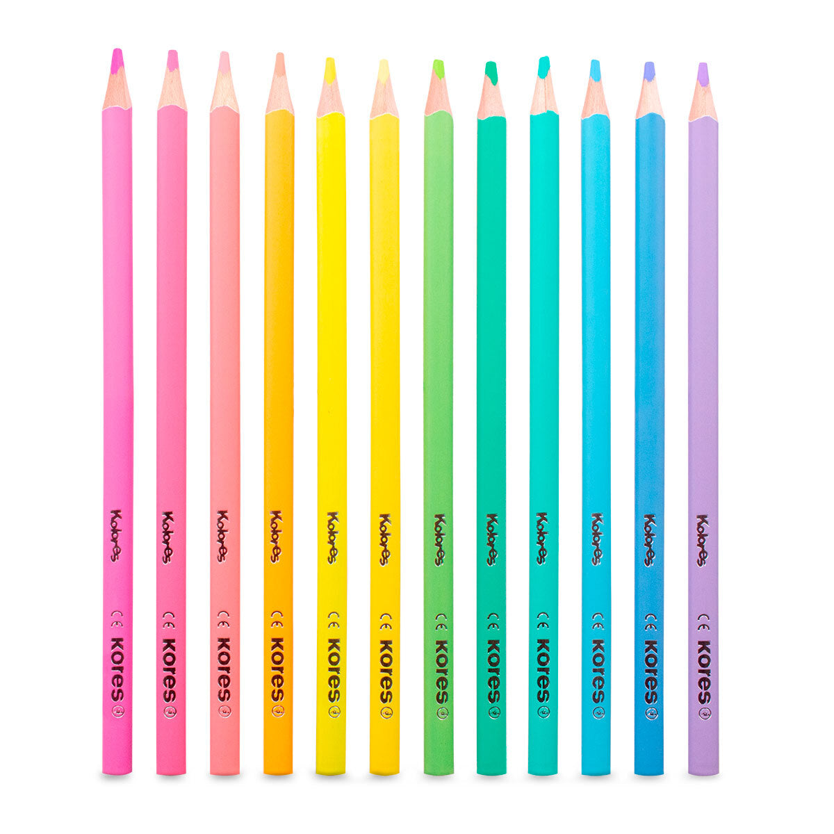 Lápices Kolores Triangulares Pastel con 12 | Kores 93311