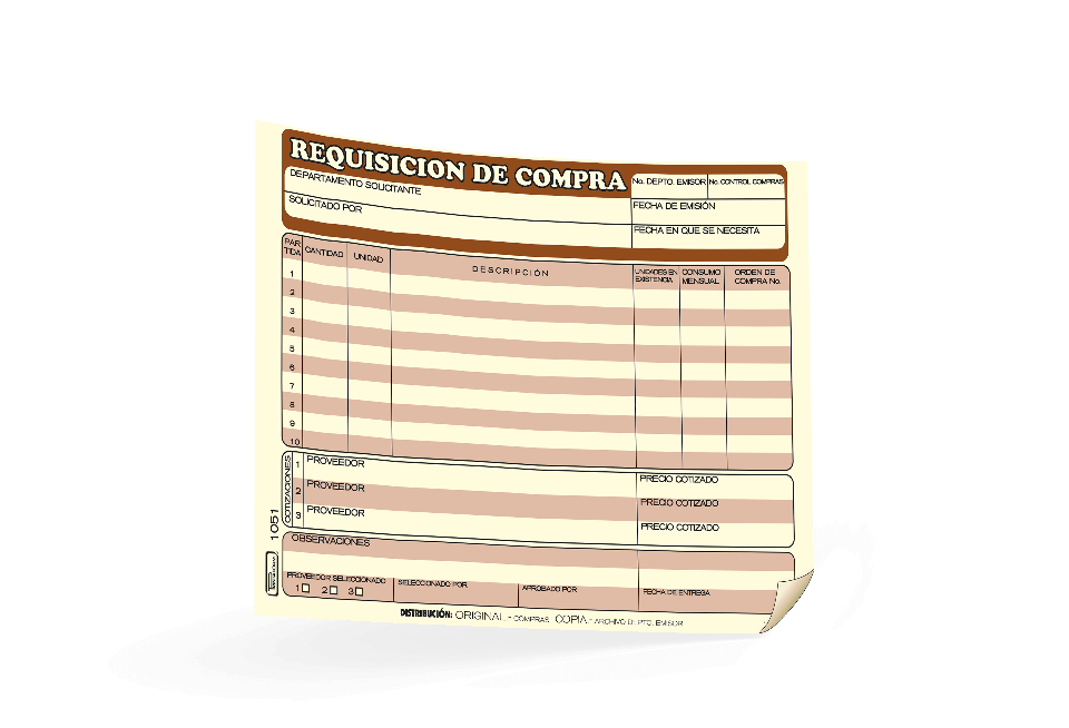 Requisicion de Compra C/25 juegos | Printaform 1051