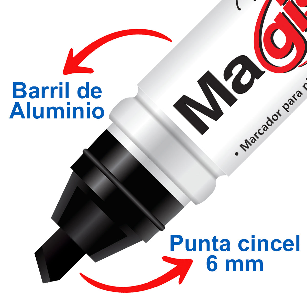 Marcador Metálico para Pizarrón Blanco con 4 | Azor 830-4