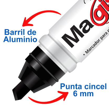 Marcador Metálico para Pizarrón Blanco con 4 | Azor 830-4