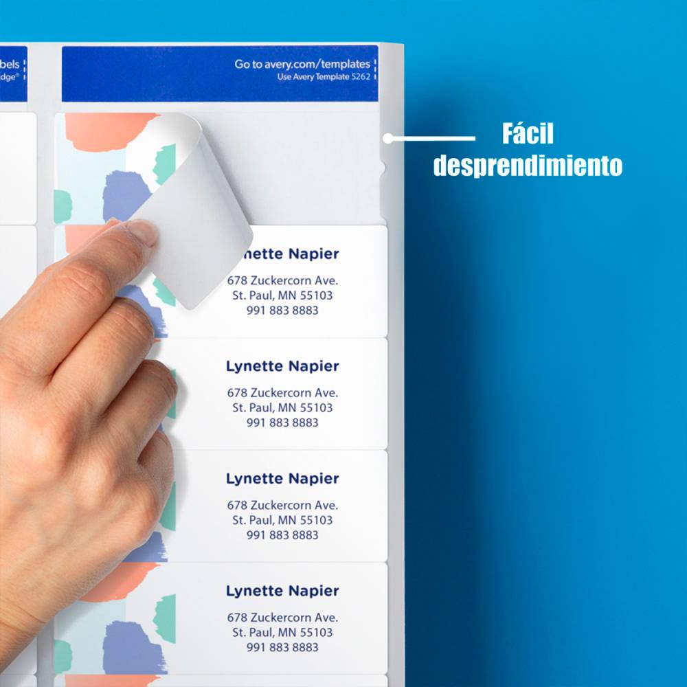 Etiqueta Láser 1-1/3 in x 4 in Blanca C/350 | Avery 5262