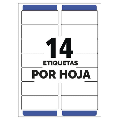 Etiqueta Láser 1-1/3 in x 4 in Blanca C/350 | Avery 5262