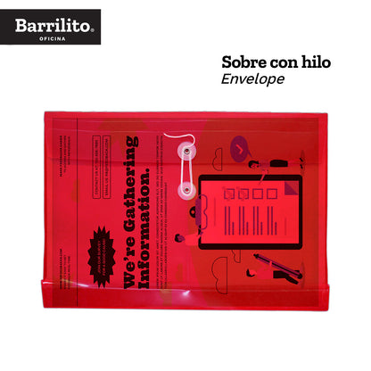 Sobre Plástico con Hilo Carta Horizontal | Barrilito 115A4H
