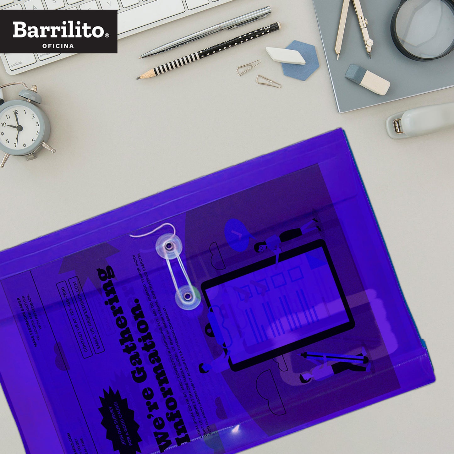 Sobre Plástico con Hilo Oficio Horizontal | Barrilito 120FCH