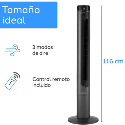 Ventilador de Torre 46" 3 Velocidades | Navia VTN-006