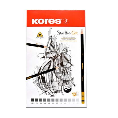 Set de Lápices de Grafito Graduados C/12 | Kores 92162