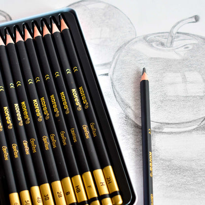 Set de Lápices de Grafito Graduados C/12 | Kores 92162