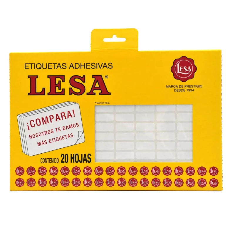 Etiqueta Adhesiva #4 (20 x 08 mm) 12 Hojas con 140 (1680) |  Lesa 2-504