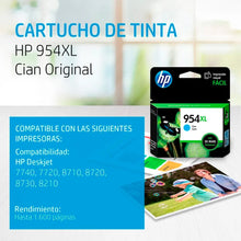 Cartucho Tinta Cian 954XL Original | HP L0S62AL
