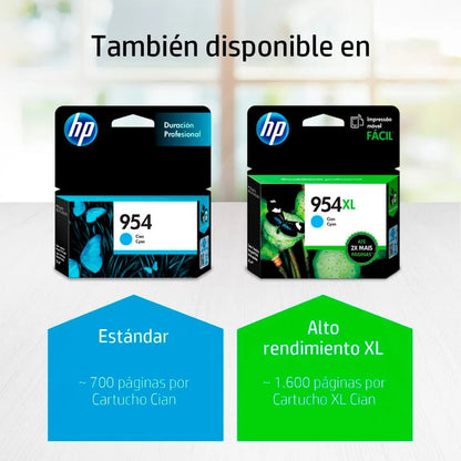 Cartucho Tinta Cian 954XL Original | HP L0S62AL