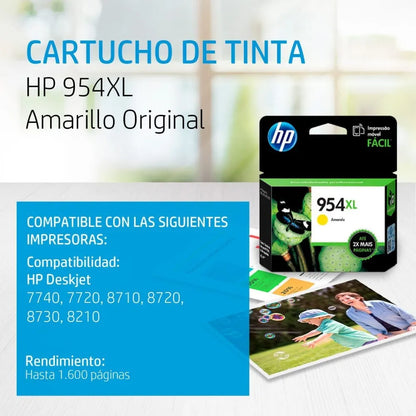 Cartucho Tinta Amarilla 954XL Original | HP L0S68AL