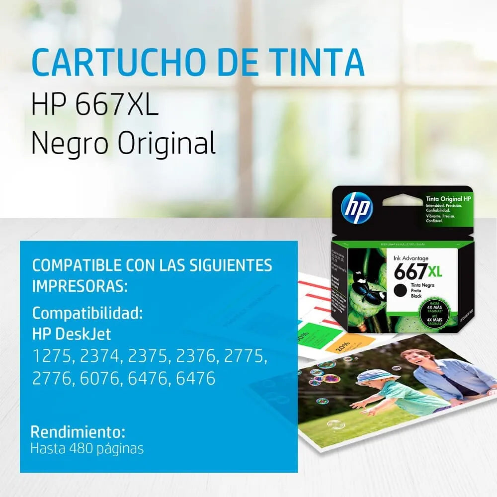 Cartucho 667XL Negro | HP 3YM81AL