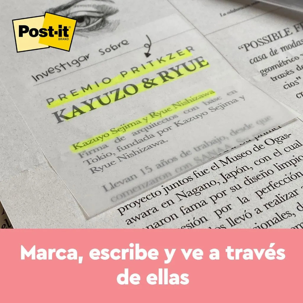 Nota Adhesiva Transparente 73x73mm C/36 | Post-it 600-TRSPT