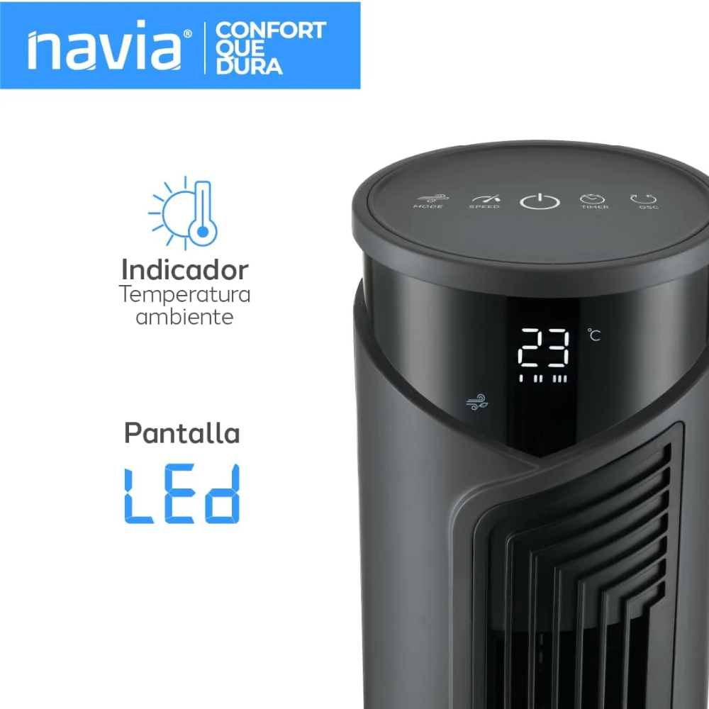 Ventilador de Torre 46" 3 Velocidades | Navia VTN-006
