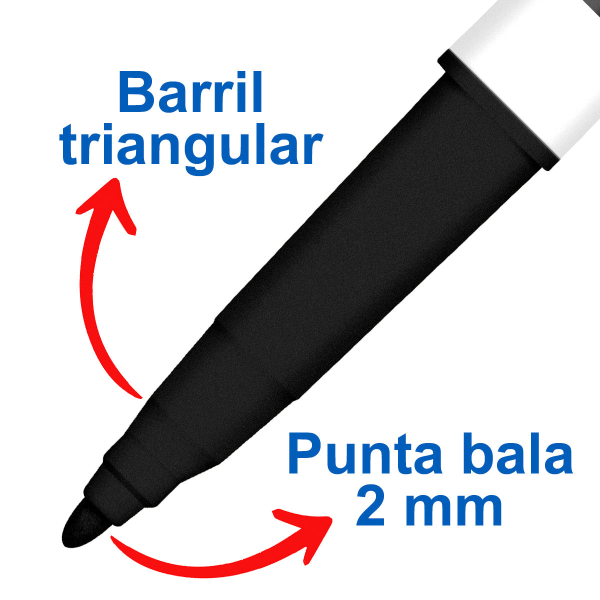 Marcador p/ Pizarrón Blanco Magistral Didactico Fino Con 4 | Azor 84074