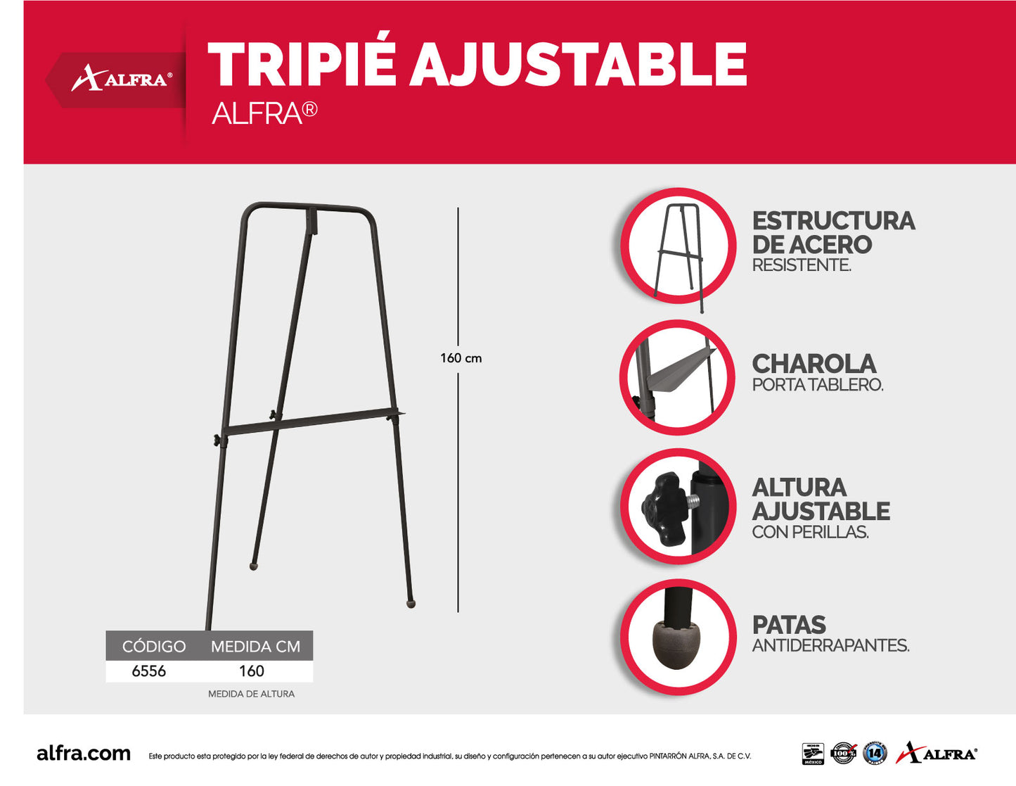 Tripie Ajustable 160 cm | Alfa 6558