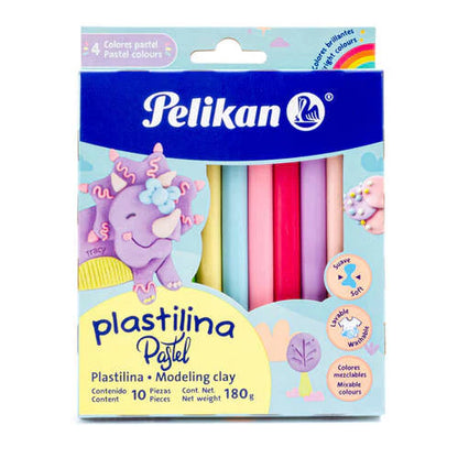 Plastilina Colores Pastel en Barras C/10 | Pelikan 06700004