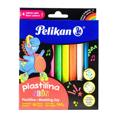 Plastilina Colores Neón en Barras C/10 | Pelikan 06700005