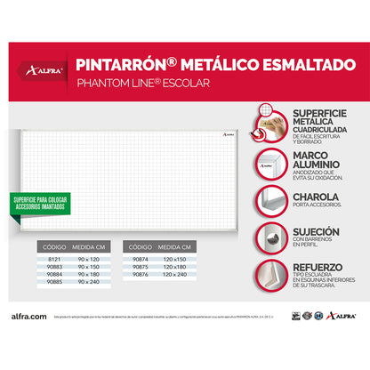 Pintarrón Phantom Line 90 x 120 cm | Alfra 8121