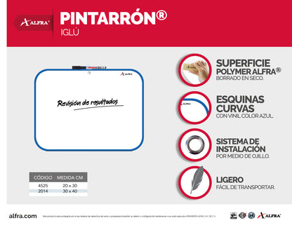 Pintarrón Iglú 20 x 30 cm | Alfa 4525
