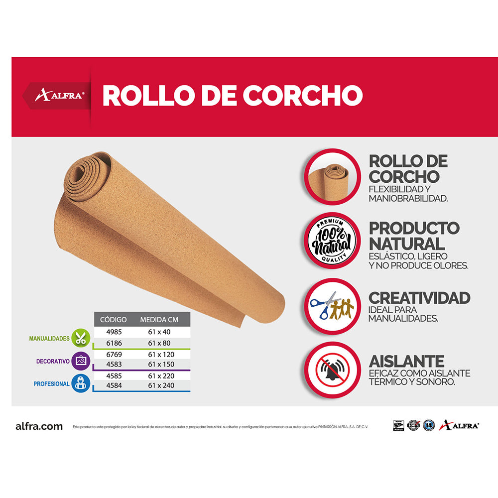 Rollo De Corcho 61 x 240 cm | Alfa 4584
