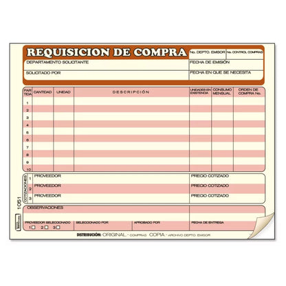 Requisicion de Compra C/25 juegos | Printaform 1051