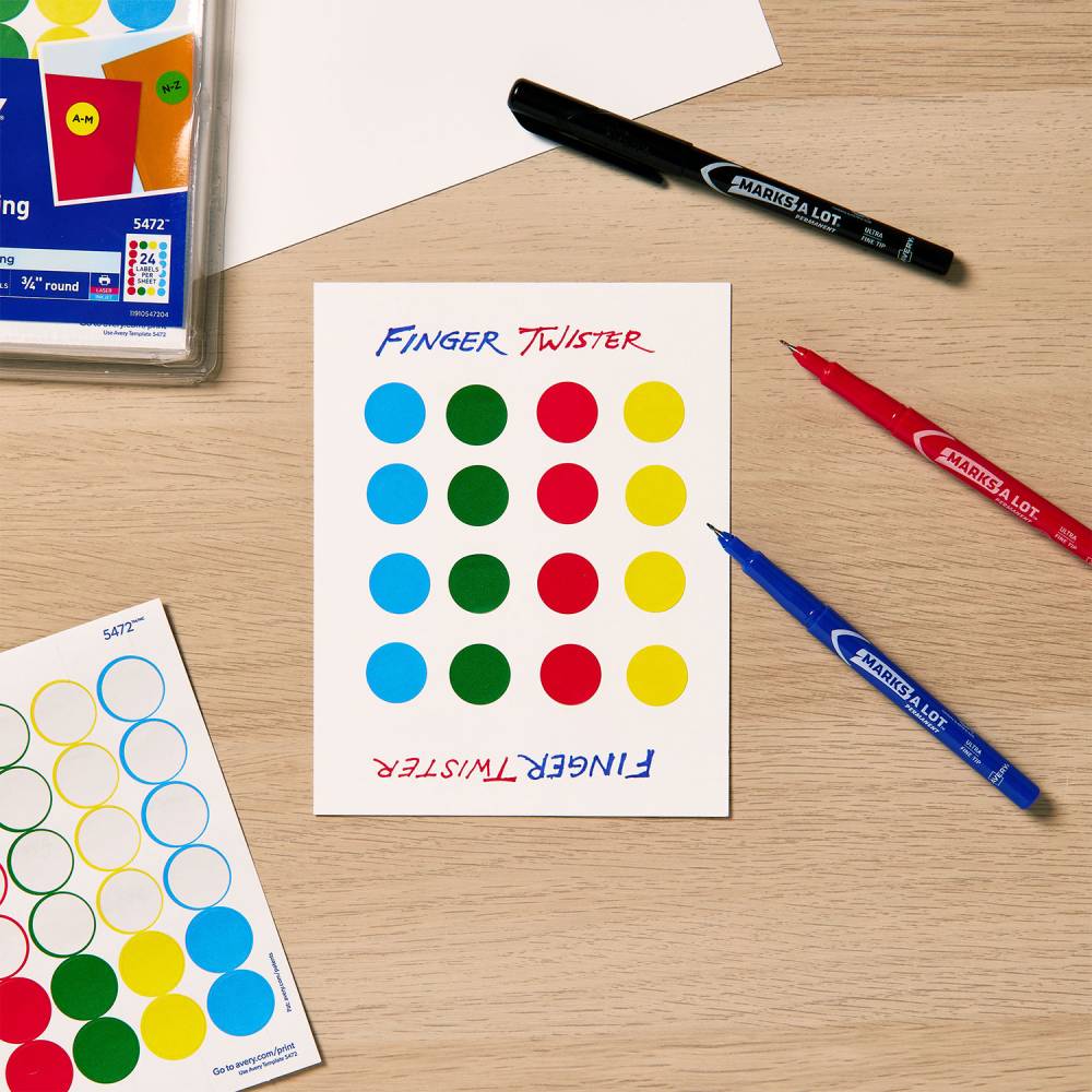 Etiqueta Redonda Removible 3/4 in Surtida C/1008 | Avery 5472