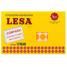 ETIQUETA #9 20 mm NARANJA 12 HOJAS CON 60 - LESA 2-509NA