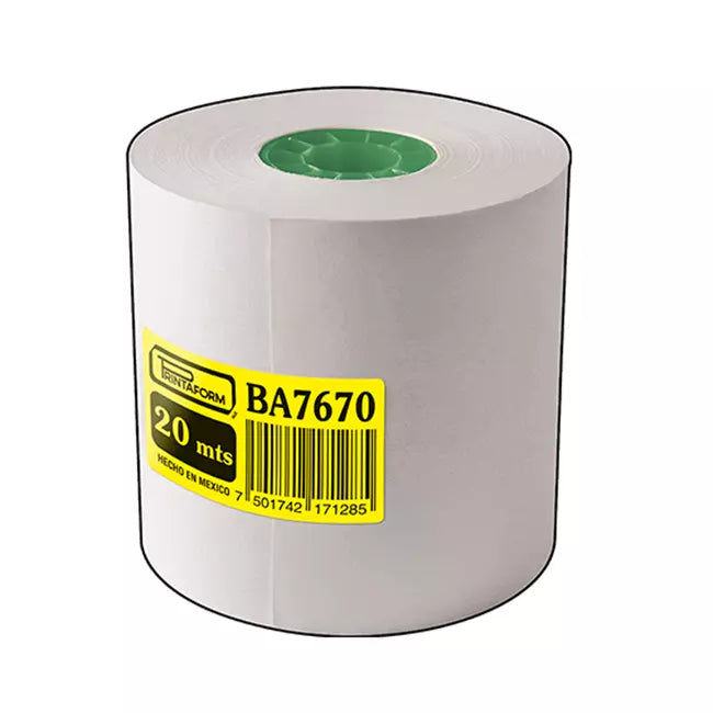 Rollo De Papel Autocopiante 76 Mm X 20 M Printaform Ba7670