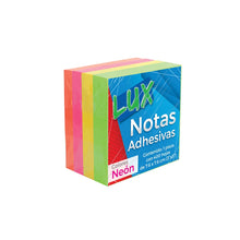 Notas Adhesivas Cubo 3 x 3" Neon 4 Colores | LUX NALIN-01