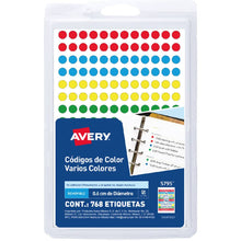 Etiqueta Redonda Removible 1/4" Colores Surtidos | Avery 5795