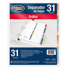 SEPARADOR INDEX CARTA JUEGO CON 31 - WILSON JONES P1366