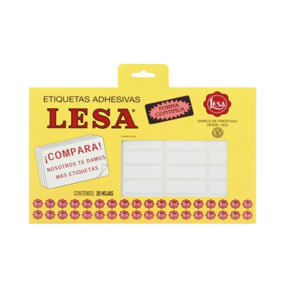 Etiqueta Adhesiva #6 (38 x 13 mm) 12 Hojas con 45 (540) |  LESA