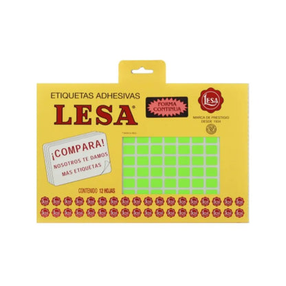 Etiqueta Adhesiva #1  12 x 09 mm 12 Hojas con 180 |  LESA 2-501