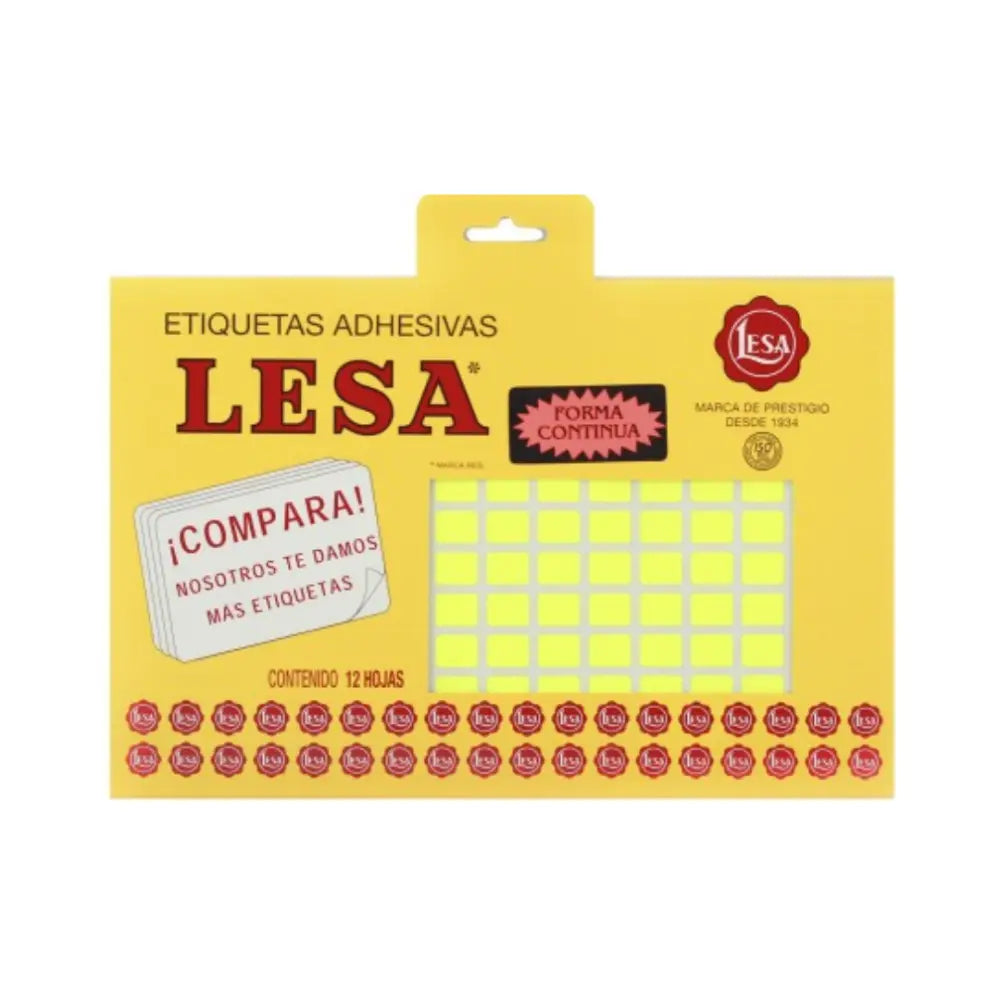 Etiqueta Adhesiva #1  12 x 09 mm 12 Hojas con 180 |  LESA 2-501
