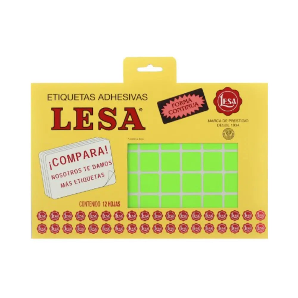 Etiqueta Adhesiva #3 (18 x 18 mm) 12 Hojas con 77 |  LESA 2-503