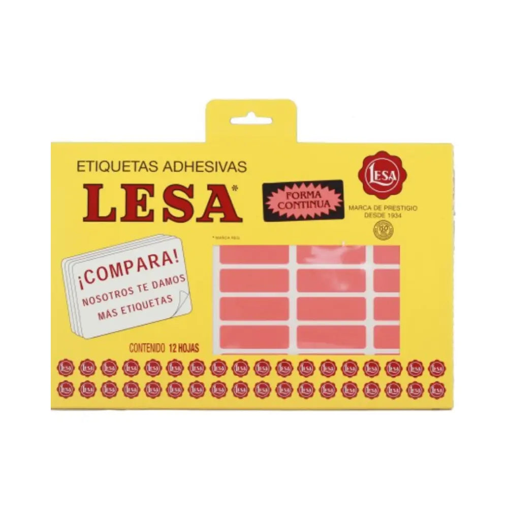 Etiqueta Adhesiva #6 (38 x 13 mm) 12 Hojas con 45 (540) |  LESA