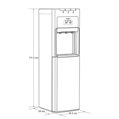Dispensador de Agua Garrafón Oculto Frio/Calor/Temp | Whirpool WK-5915/BD