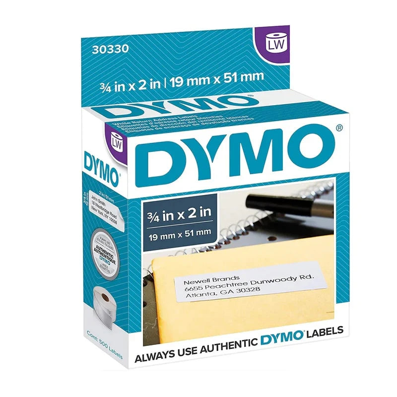 Etiqueta LW 3/4 x 2 in Blanca Rollo C/500 | Dymo 30330