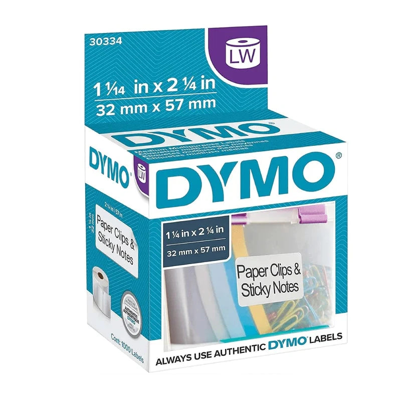 Etiqueta LW 2-1/4 in x 1-1/4 in Blanca Rollo c/1000 | Dymo 30334