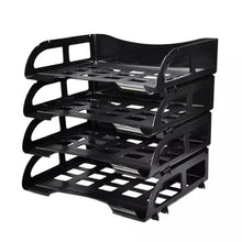 CHAROLA LATERAL OFICIO 4 NIVELES PLASTICO NEGRO - SABLON 2840