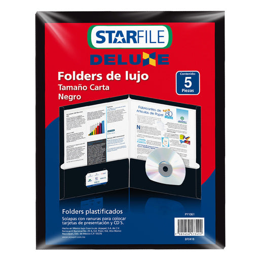 Folder Deluxe Carta Negro C/5 | Starfile PY1061