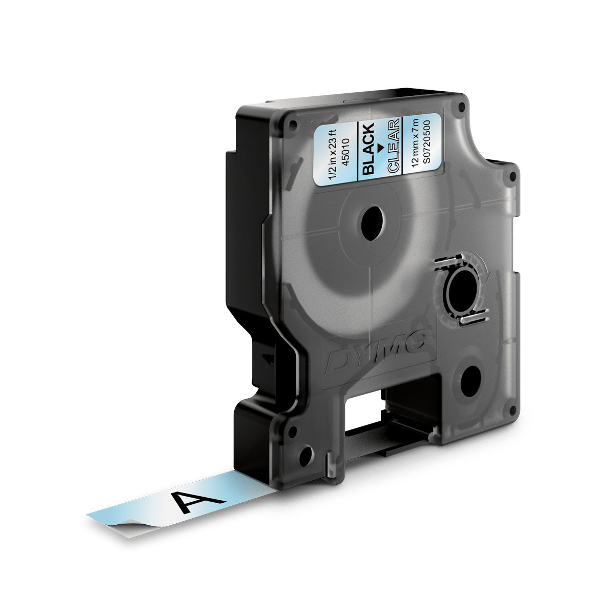 Cinta D1 1/2 in 12 mm x 7 m Negro/Claro | Dymo 45010