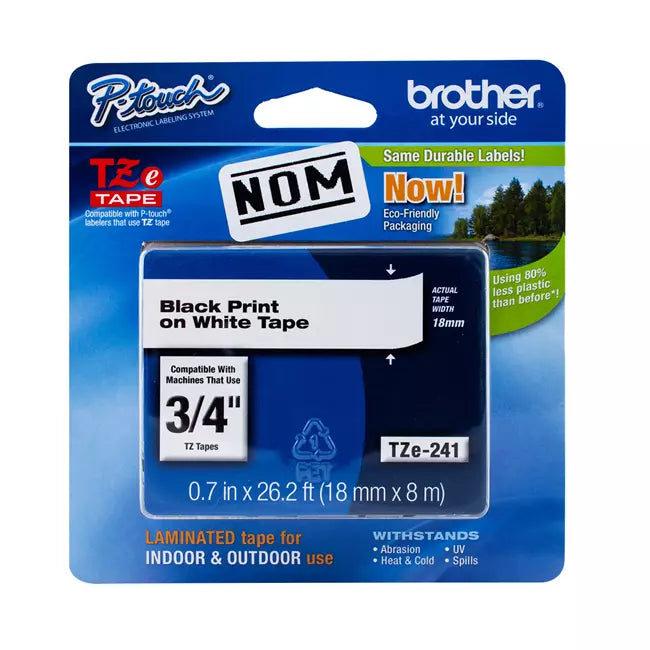 Cinta Tze 241 3 4 In 19 Mm X 8 M Neg Bla Brother Tze 241
