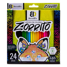 Lapiz De Color Zorrito Largos Con 24 - Bocetto Bct-0003