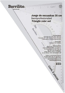 Juego con 2 Escuadras Semi-Profesionales 35 cm | Barrilito 2036JE
