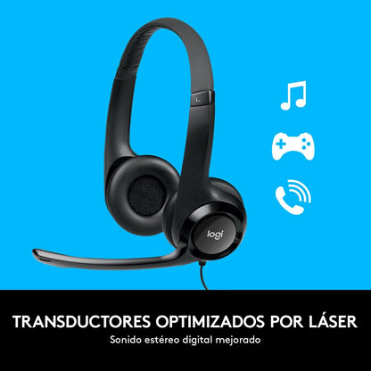 Audifonos con Micrófono H390 USB para Computadora | Logitech 981-000060