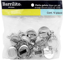 Broche para Gafete Retractil Plata C/10 |  Barrilito CAI502